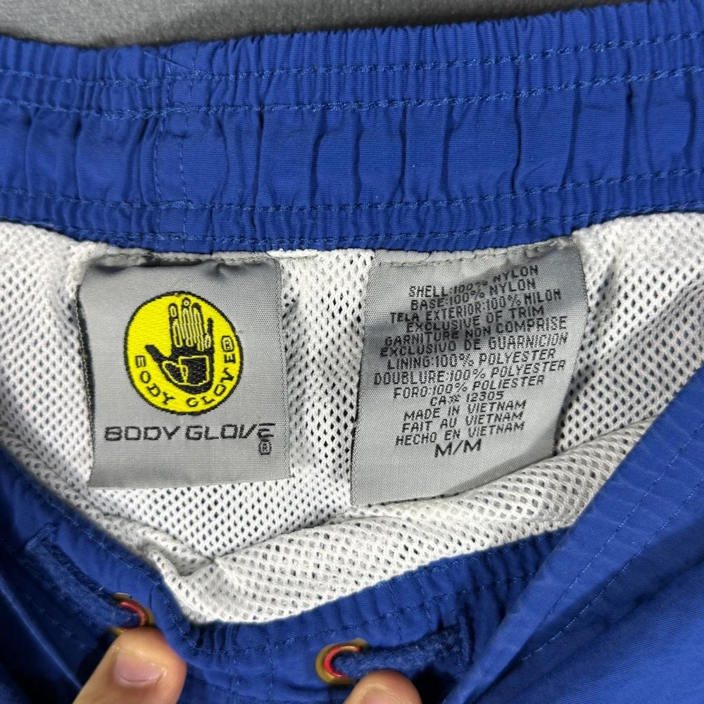 Body Glove Swim Trunks Mens M Blue Red Logo Mesh Lined Board Shorts Athletic